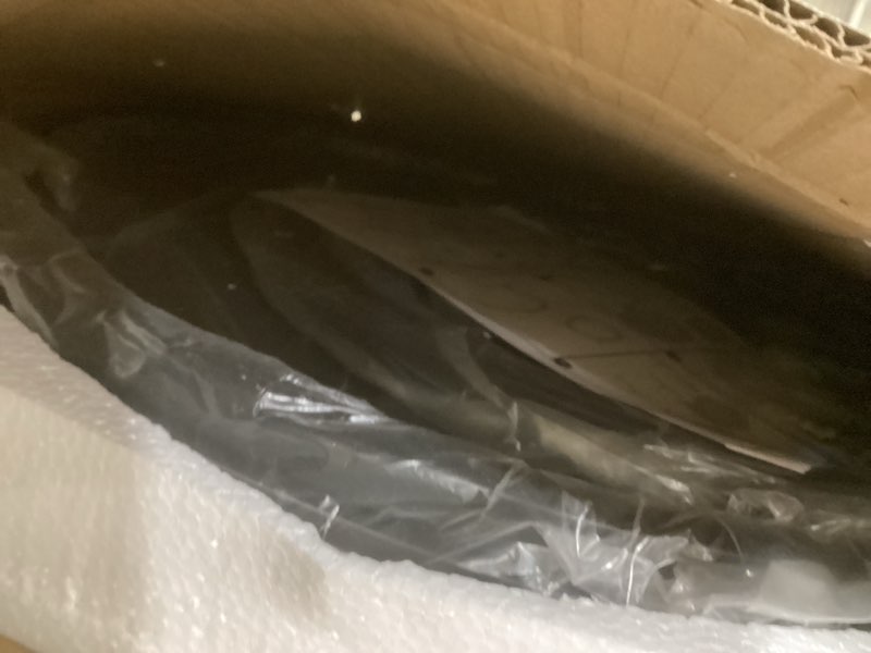 Condition photo showing New/Like New for aboxoo Round Nesting Coffee Table Side Table Set of 2 End Tables for Living Room Bedroom Balcony, White Faux Marble Wooden Table Accent Coffee Table with Black Steel Frame