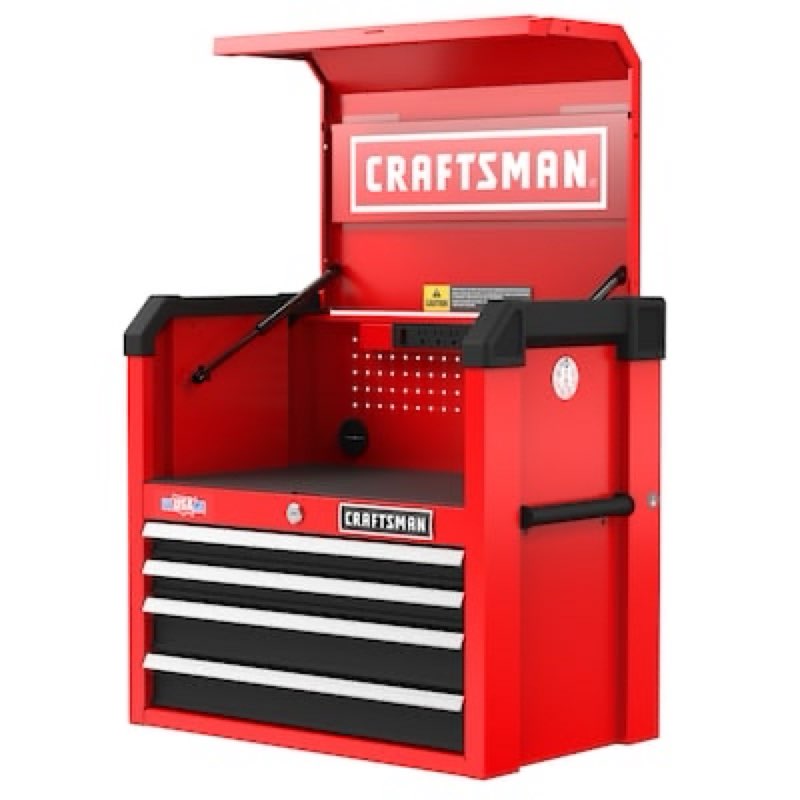 craftsman 2000 series 26.68-in w x 24.74-in h x 16.32-in d 4 -drawer steel tool chest ( red )