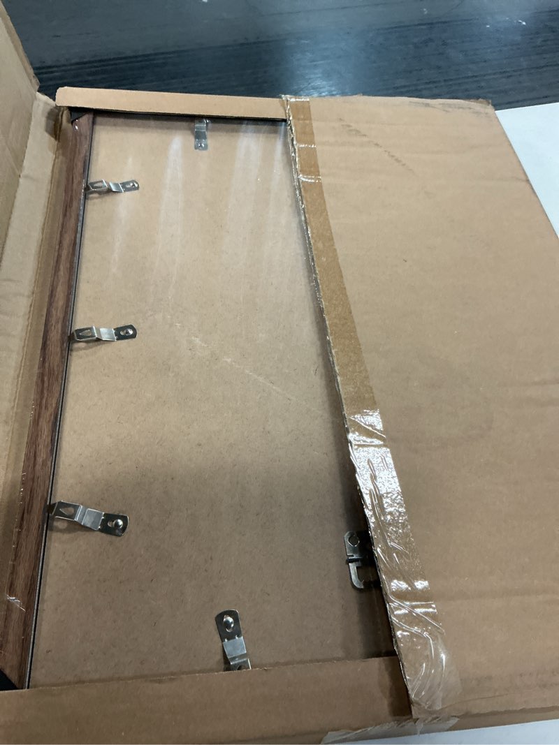 Condition photo showing New/Like New for 15x20 Picture Frame Brown, Rustic 20x15in Poster Frame, Distressed 15 by 20 Frame, Large Gallery Family Concert Portrait Photo Frame, Anniversary/Birthday/Wedding/Thank you/Christmas Gift Brown 15x20in