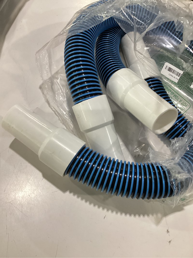 Condition photo showing As Is for pool filter hose replacement kit, 1.5" 3 foot heavy duty above ground pool hose compatible with intex pool filter pumps (4 clamps+2 adapters+2 tapes)