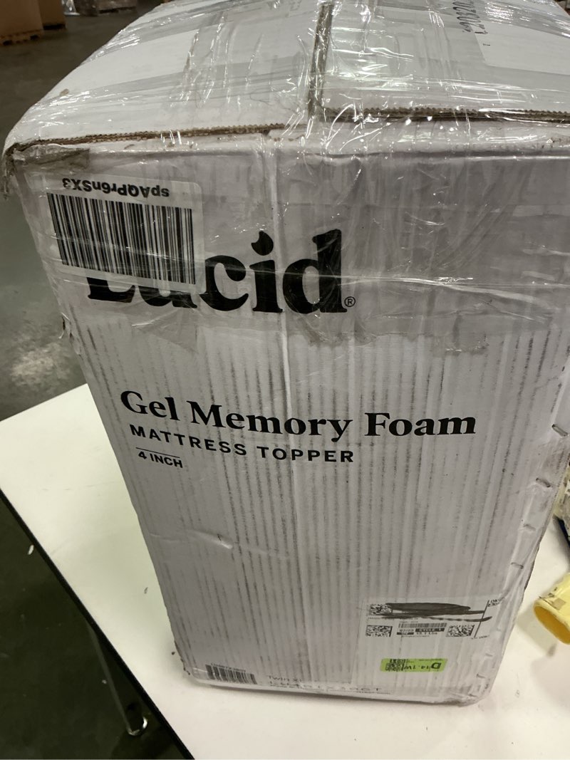 Condition photo showing New/Like New for LUCID 4 Inch Gel Memory Foam Mattress Topper-Ventilated Design-Ultra Plush-Twin XL Twin XL 4 Inch Topper Only