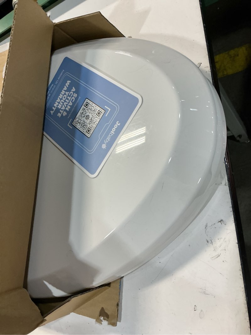 Condition photo showing As Is for quick flip toilet seat with built-in potty & splash guard for toddler training, slow close - jool baby (elongated)