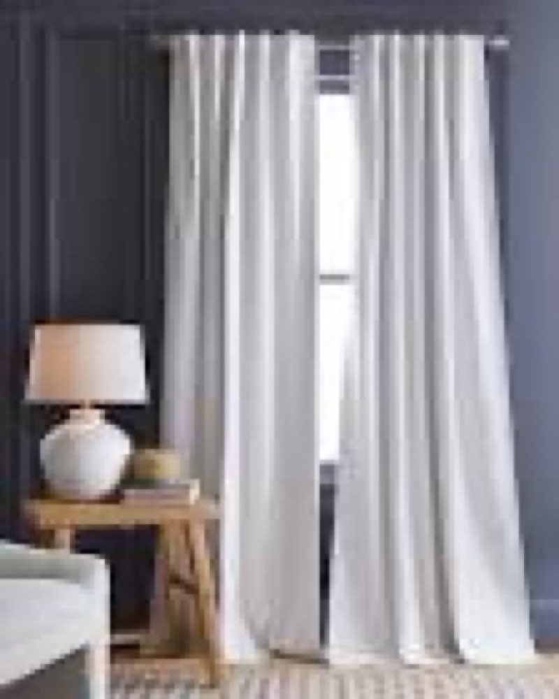 quince cotton velvet blackut curtain white 48”x108” 1panel 