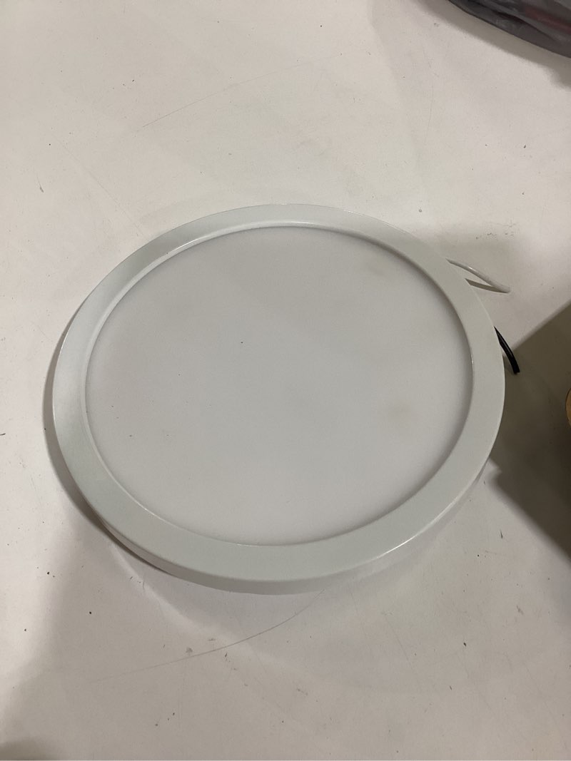 Condition photo showing As Is for project source 1-light matte white led flush mount light