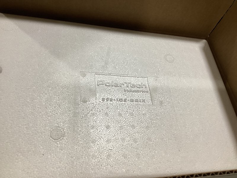 Condition photo showing Good Condition for polar tech 245c thermo chill insulated carton with foam shipper, medium, 17" length x 10" width x 8-1/4" depth, original version