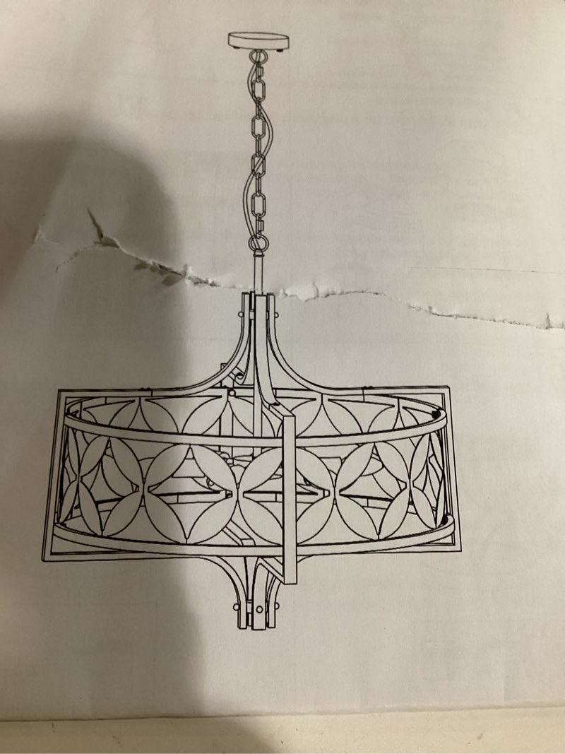 Tochic Cirrine Collection 5-Light Antique Bronze Etched White Glass Global Chandelier Light