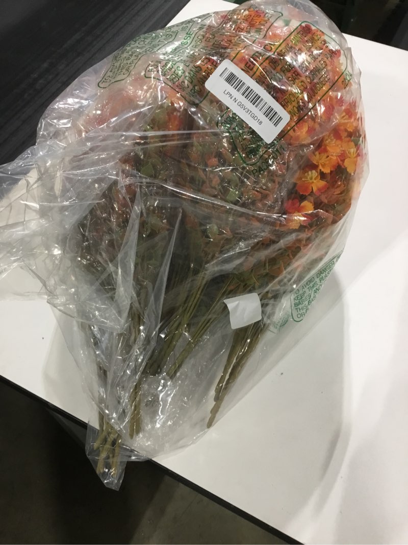 Ouddy Decor 24 Bundles Artificial Silk Flowers for Outdoors, Fake Plants Faux Greenery for Indoor Ou