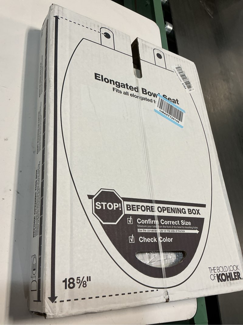 Condition photo showing item condition for KOHLER K-4774-96 Brevia Elongated Toilet Seat with Quick-Release Hinges And Quick-Attach Hardware For Easy Clean, Biscuit Elongated Biscuit