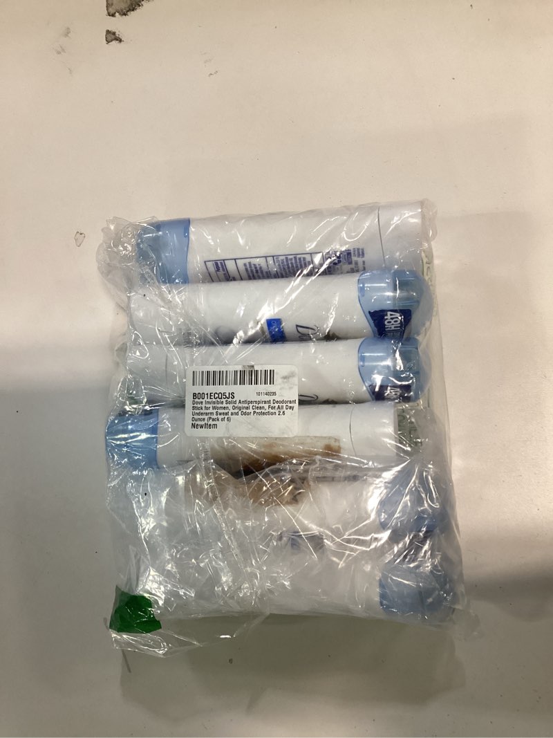 Condition photo showing New/Like New for Dove Invisible Solid Antiperspirant Deodorant Stick for Women, Original Clean, For All Day Underarm Sweat and Odor Protection 2.6 oz, Pack of 6 2.6 Ounce (Pack of 6) Original Clean