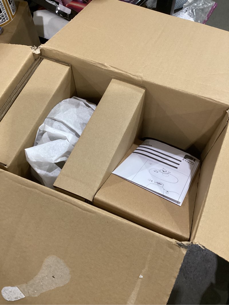 Condition photo showing New/Like New for EGLO Cahuama 99824A 1-Light Table Lamp with a Grey Base and White Opal Glass Shade for Living Room, Bedroom, Dorm, and Office