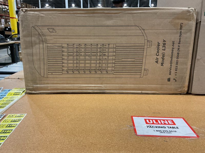 Condition photo showing New/Like New for windowless portable air conditioner w/dual tanks for 16h cooling, 25ft remote & smart timer, 120° oscillation evaporative air cooler, 2-modes&3-speeds swamp cooler air conditioner for bedroom jade white