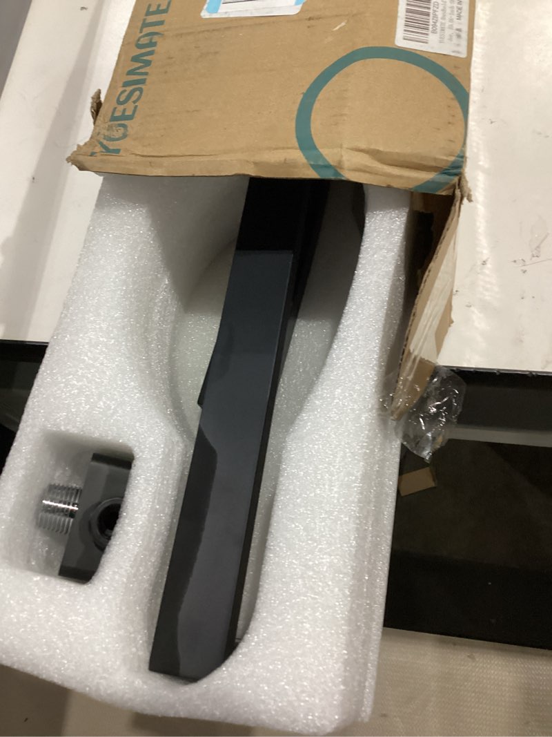 Condition photo showing Good Condition for solid brass hand shower with slide bar, shower slide bar 28-inch with adjustable square handheld shower head for bathroom wall mount,59 in stainless steel hose, matte black, rcs95001