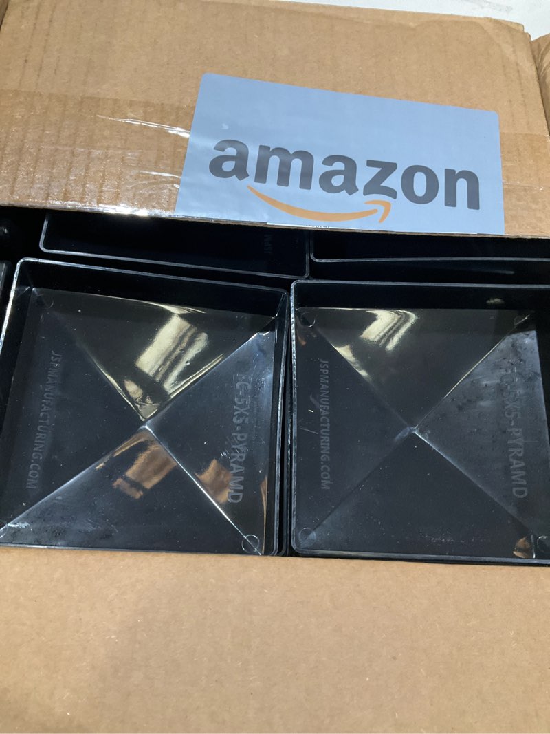 Condition photo showing Good Condition for true 5x5 (127mm x 127mm) plastic pyramid vinyl fence post cap black or white multiple quantities for true actual 5" x 5" vinyl posts (24, black) 24 black