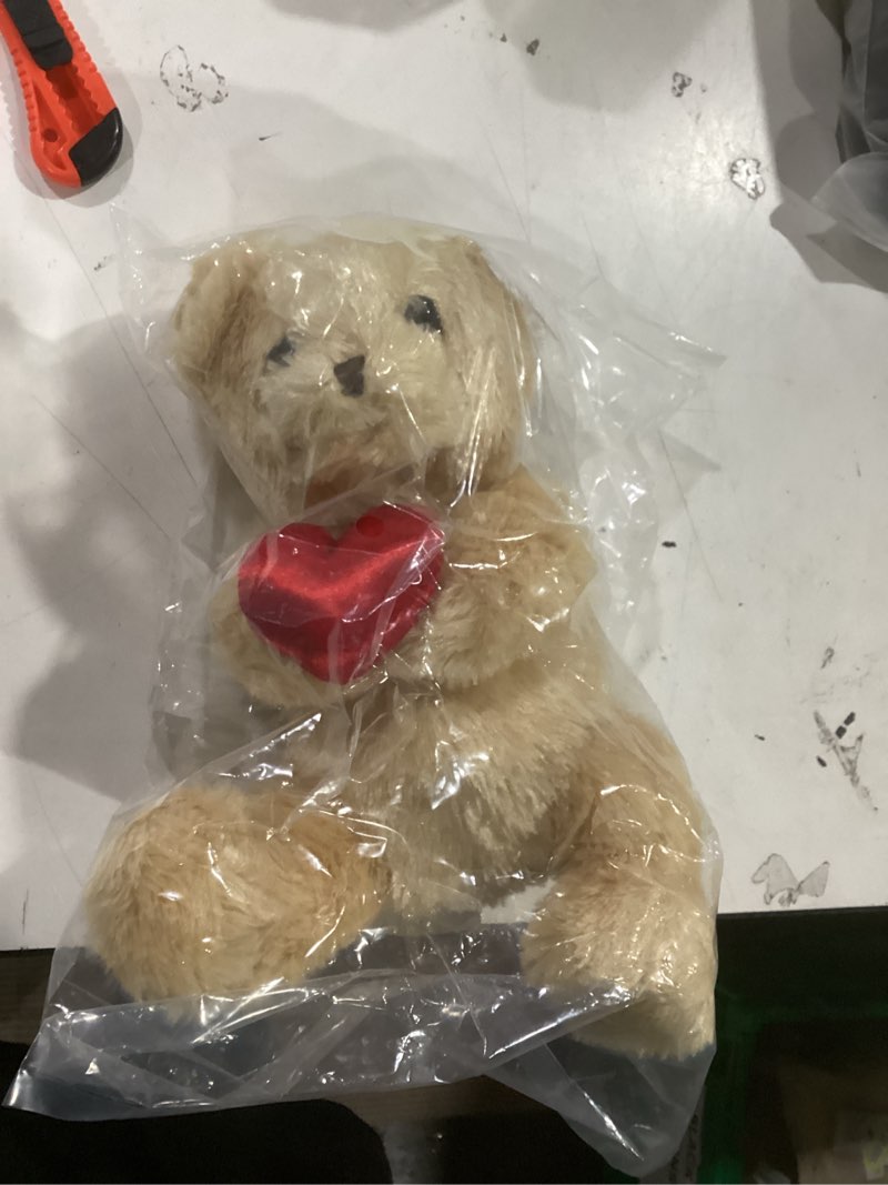 Condition photo showing Good Condition for Bearington Remington Teddy Bear - 9.5" Soft and Cuddly Valentines Day Stuffed Animals - Adorable Bear Stuffed Animal Plush Gift Remington w/ Heart Ligth 9.5"