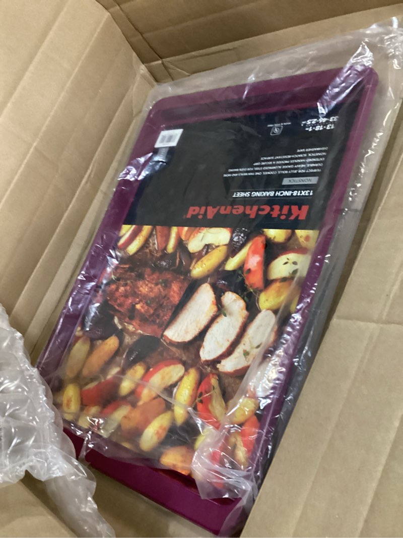 Condition photo showing Good Condition for kitchenaid 13x18in nonstick aluminized steel baking sheet, beetroot beetroot 13 x 18 inch