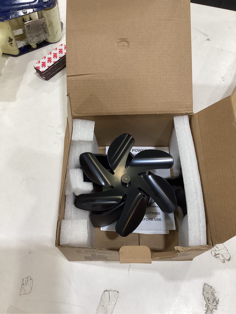 Condition photo showing Good Condition for Signstek Wood Stove Fan,Heat Powered Heater Fan with Hook for Indoor Outdoor Propane Gas Heater,Gas Wood Burner Stove Fireplace Tent Camping Accessories