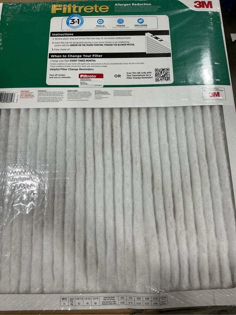 filtrete™ dual-action micro allergen plus 2x dust defense filter, 20 x 25