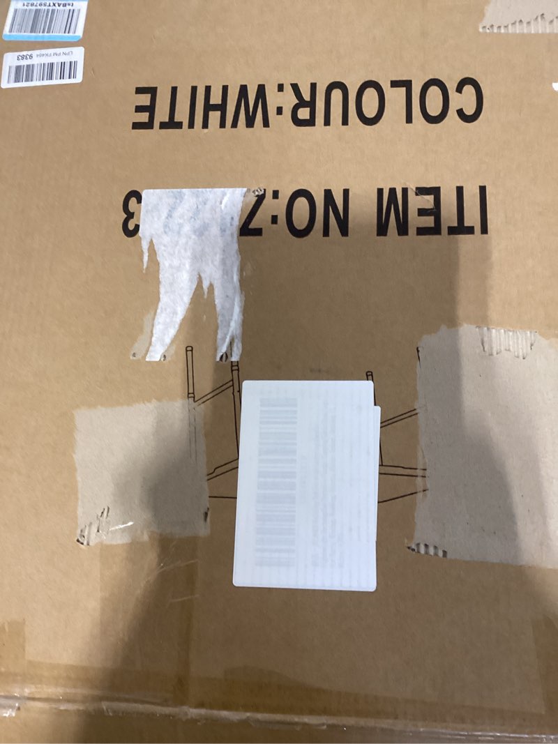 Condition photo showing As Is for Folding Tables with Carrying Handle Lightweight Rectangular Portable Plastic Camping Table Steel Legs for Party, Dining, Wedding, Events, Picnic Indoor, Outdoor (1, White, 4 FT) 4 FT White 1