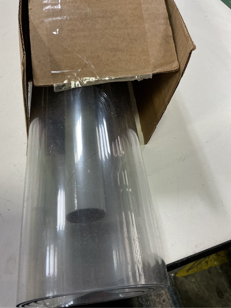 Condition photo showing As Is for ZPAI 3'×4' Transparent PVC Area Mat for Hard Floors, Small Waterproof Protector for Pet Feeding Area, Under Refrigerator, Garden Corners?36x48 inch? 3' x 4' (Rectangular)