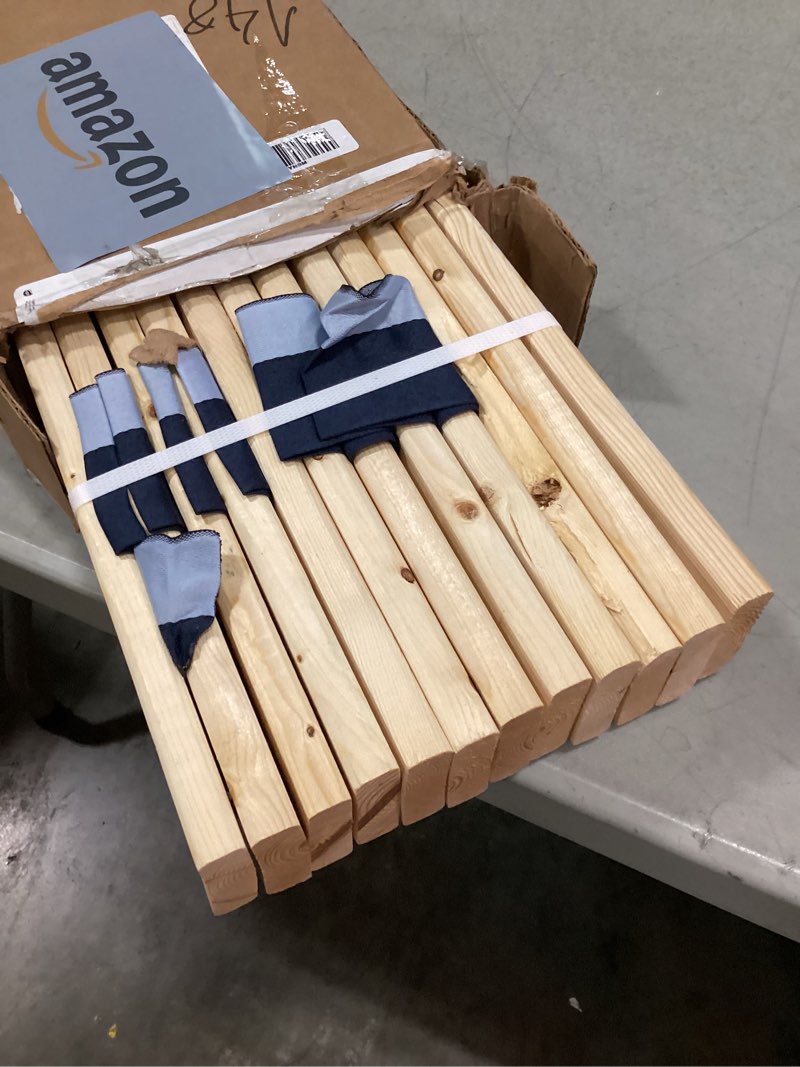 Condition photo showing New/Like New for wooden twin bed slats for support under mattress – replacement wood slats for twin size bed frame – under mattress support without extra height – 2.38 standard width standard twin