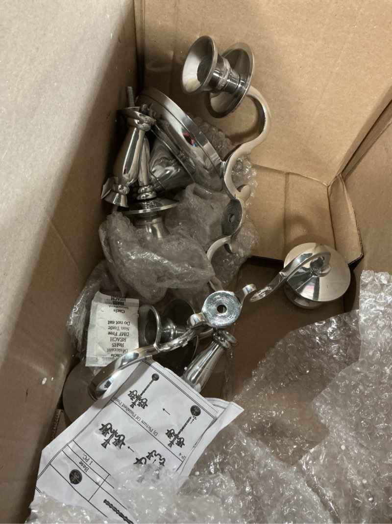 Condition photo showing As Is for deco 79 aluminum metal tapered 5 plate candelabra, 13" x 13" x 24", gold gold 13" x 13" x 24"