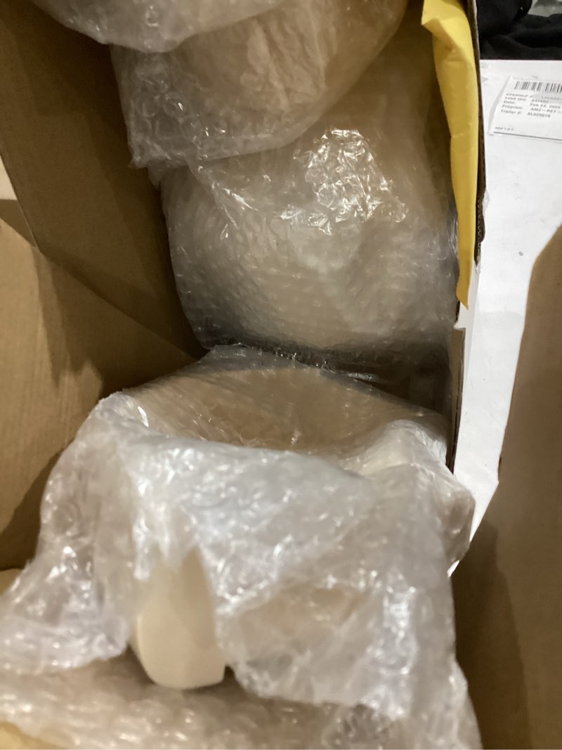 Condition photo showing As Is for Chocolate Fondue Pot Set Electric Melting Machine, 4-Cup Capacity 4 Trays 5 Forks 1 Spatula Cheese Warmer, Ideal Gift for Couple Family & Date Night Idea House Warming Holidays Essentials Fondue Pot - White