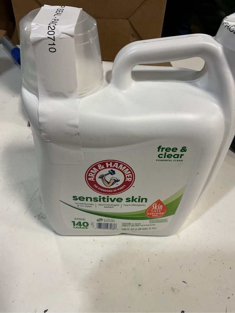 Condition photo showing New/Like New for ARM & HAMMER Sensitive Skin Free & Clear, 140 Loads Liquid Laundry Detergent, 140 Fl oz Fragrance Free 140 Fl Oz (Pack of 1)