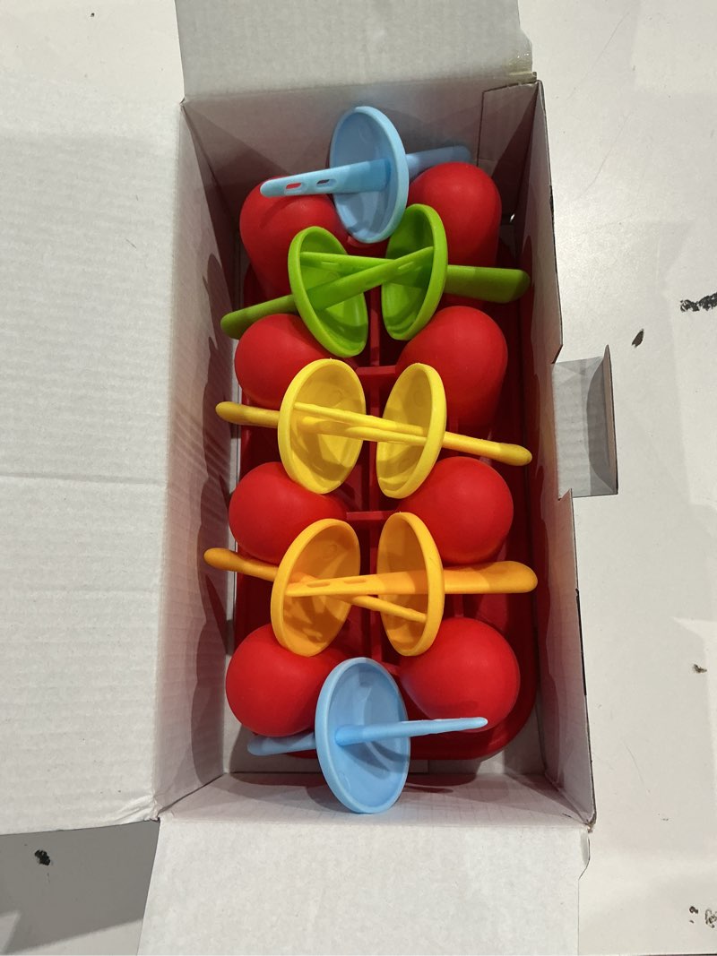 Condition photo showing Good Condition for miaowoof silicone popsicles molds for toddlers, 8-cavity non-bpa premium silicone small popsicle molds, ice pop mold with 8 colorful reusable sticks for kids (red) 8 cavities red