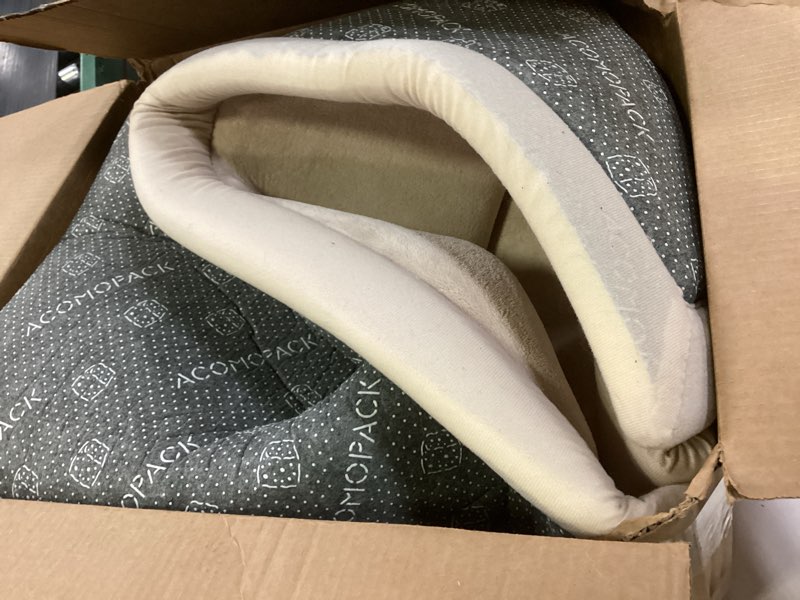 Condition photo showing As Is for 1.3" Thick Baby Floor Play Mat 50x74, Basic Padded Foam Mat for Tummy Time Crawling, Non Slip Cushioned for Babies Toddlers Infants Kids (Beige) Beige 50"x74"x1.3"
