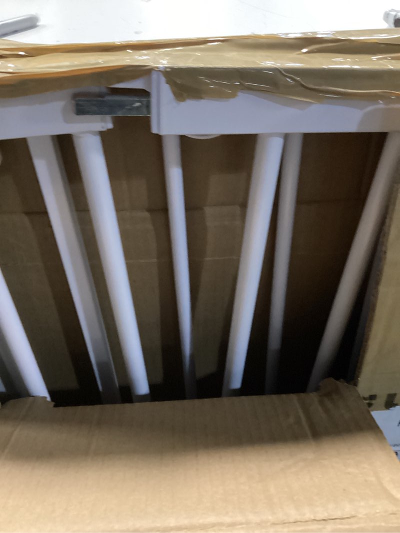 Condition photo showing Good Condition for Cumbor 36" Extra Tall Baby Gate for Stairs, 29.7-54.2" Extra Wide Dog Gate for Doorways Hallways, Pressure Mounted Child Gate for Wide Opening, Auto Close Personal Safety for Babies and Pets, White White 29.7-54.2"W x 36"H
