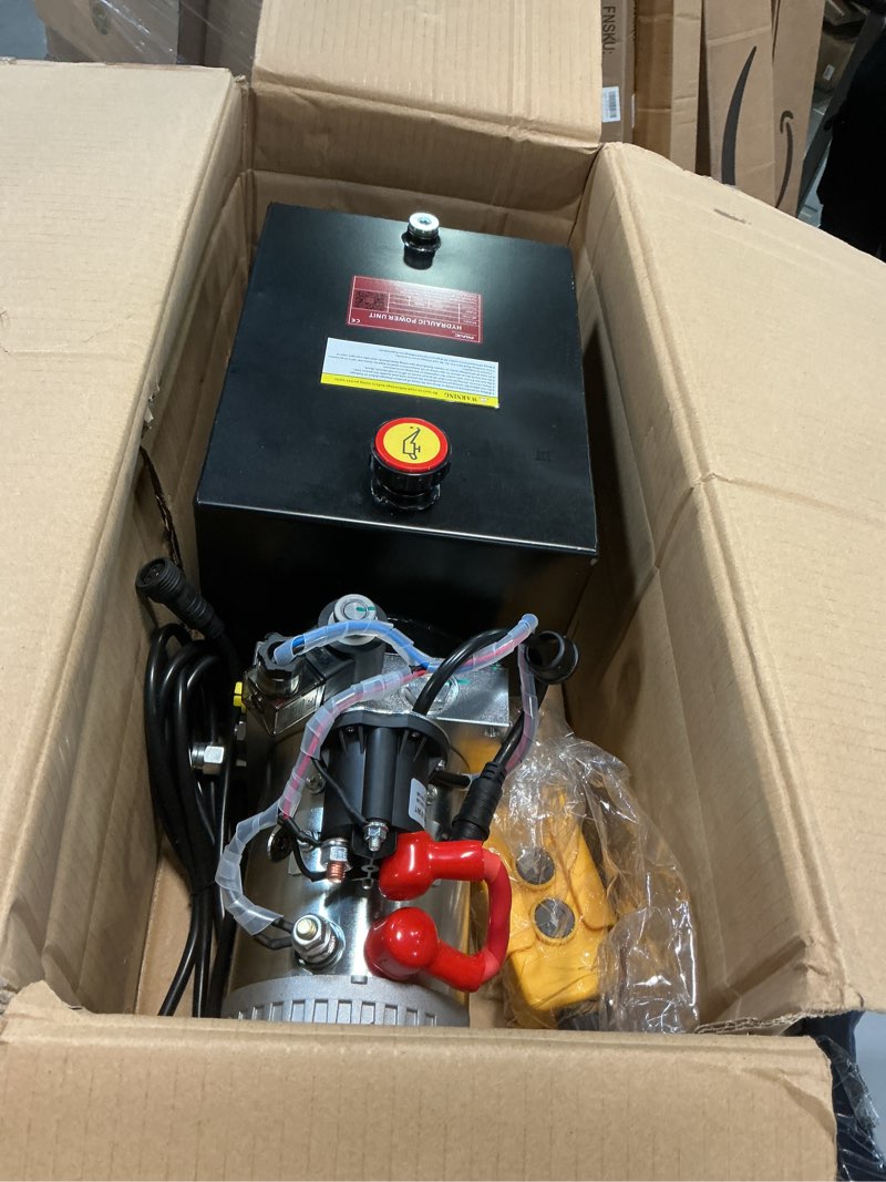 Condition photo showing Good Condition for ParnicoTech Hydraulic Pump10 Quart Single Acting Hydraulic Power Unit 12V DC Hydraulic Pump Dump Trailer Hydraulic Pump, SAE # 6 Port,Steel 10quart