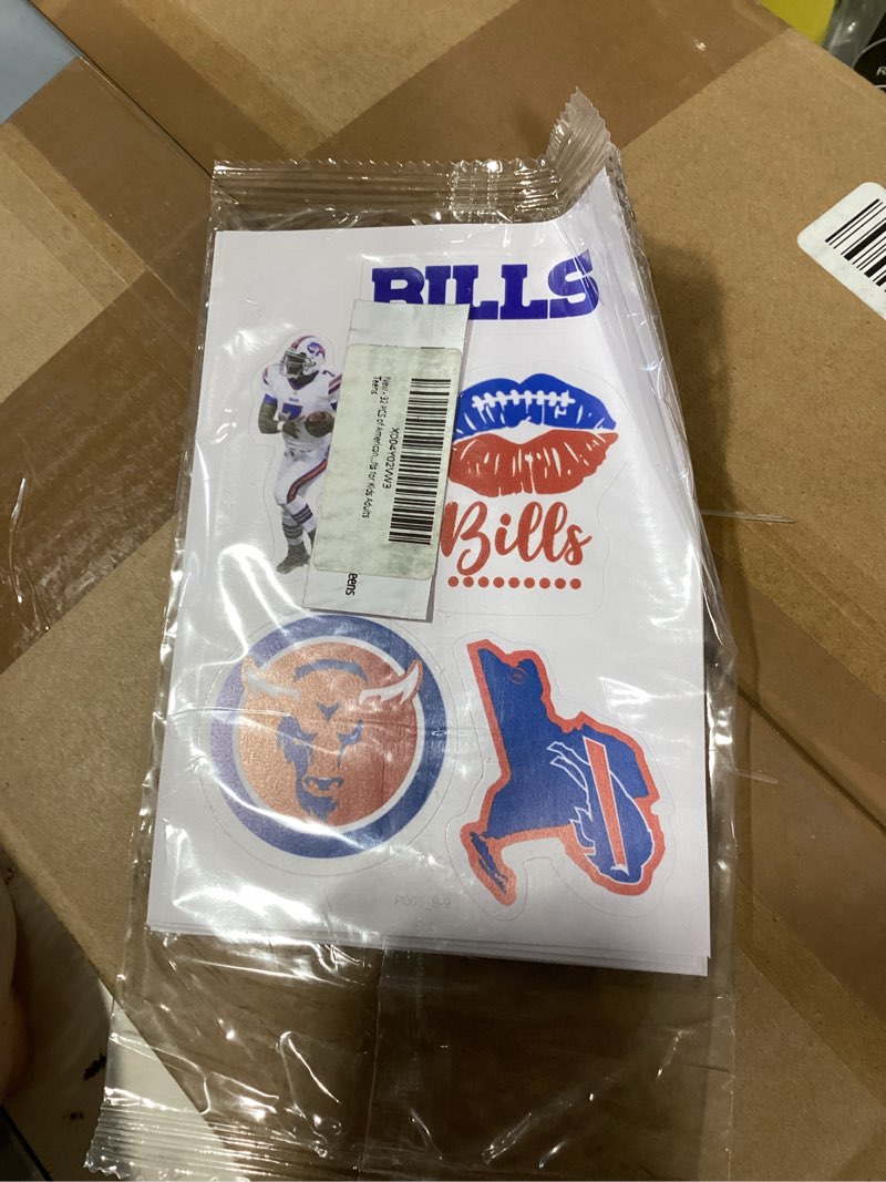 Condition photo showing New/Like New for 32 pcs of american football buffalo stickers for water bottle, rugby decal decoration sticker for boys?waterproof decals for laptop?phone case?car?guitar?bumper?skateboard?gifts for kids adults teens