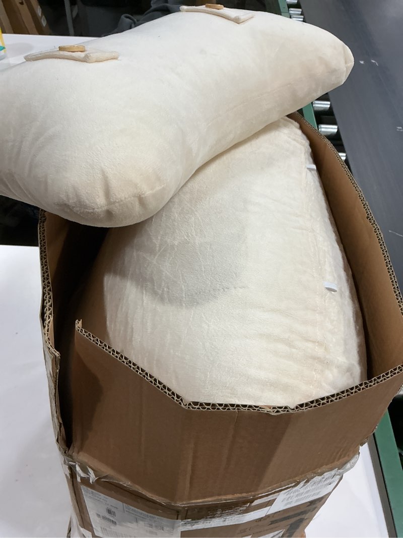 Condition photo showing As Is for Reading Pillow-Extra Large 31" Bed Rest Pillow with Detachable Neck Roll & Arms for Sitting in Bed or Couch-Backrest Reading Pillow Adult Back Pillows for Reading/Watching TV/Gaming/Relaxing-Beige Beige X-Large