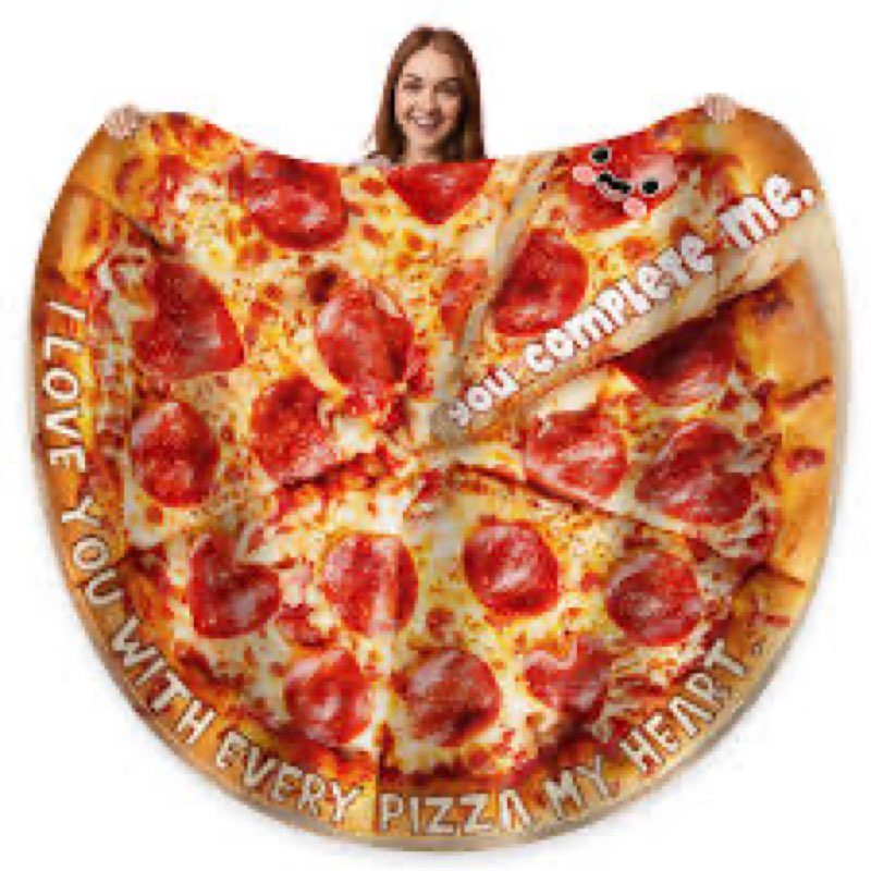 GEEMBI Gifts for Him Boyfriend - You Complete Me Soft Fleece Throw Pizza Blankets 70 in - Anniversar