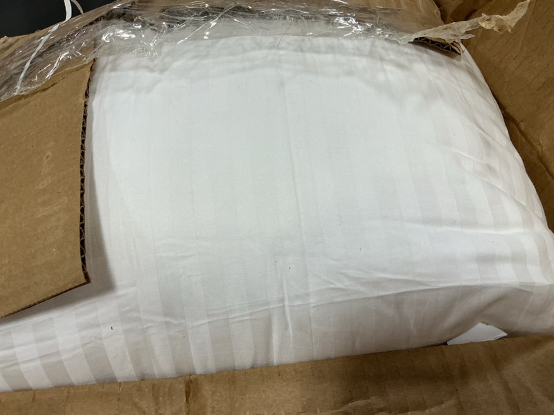Condition photo showing As Is for beckham hotel collection bed pillows king size set of 2 | down alternative pillow for back, stomach or side sleepers king white