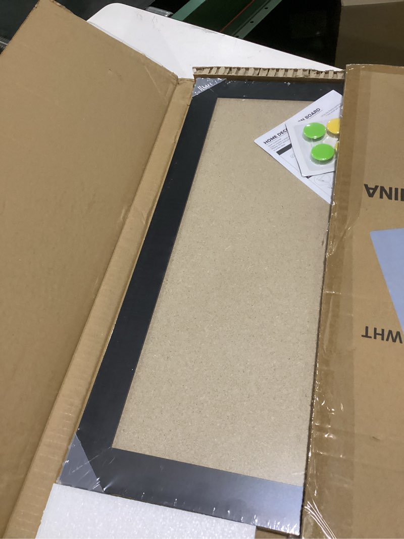 Condition photo showing Good Condition for white board for wall, 24'' x 18'' magnetic dry erase board, decorative black vintage wooden frame whiteboard for home office school dorm kitchen black 24"x18"