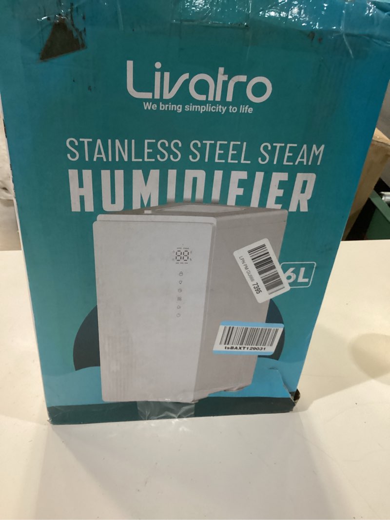 Condition photo showing New/Like New for 6l stainless steel warm mist humidifier with easy clean and warm steam function, healthy air mist humidifiers for bedroom living room, with sleep mode and auto-off setting 6lwhite