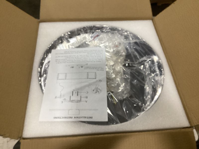 Condition photo showing Good Condition for HOPGGIE 18“ Crystal Chandelier 2-Layer Ceiling Light Fixture Flush Mount LED Large Chandelier Light for Living Room Dining Room Bedroom (Cool White) 18"-cool white-2 tier