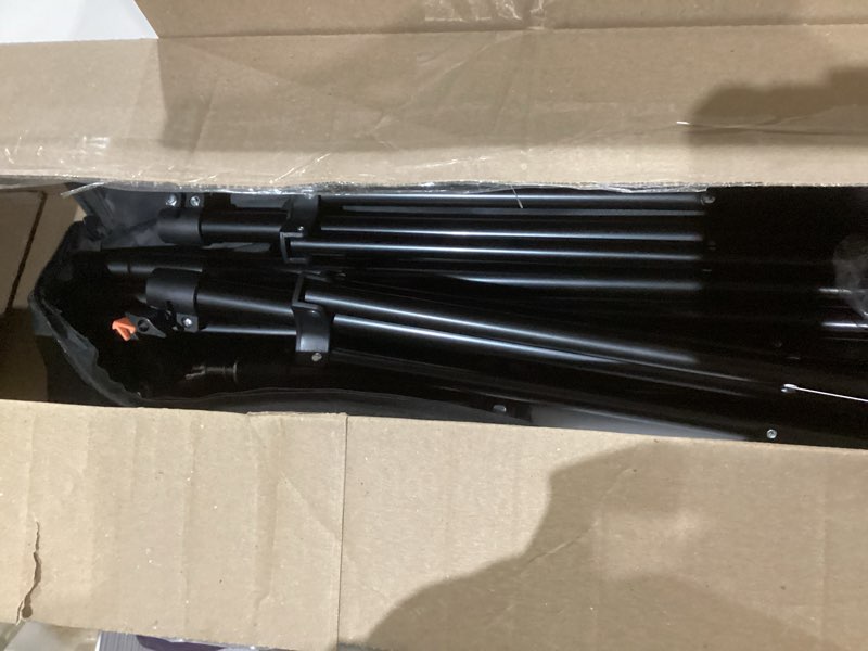 Condition photo showing As Is for Similar to (size unknown/ missing screen only stand) Projector Screen and Stand, Wootfairy Foldable and Portable Projection Screen 16:9 4K HD Rear Front Wrinkle-Free Movie Screen with Carry Bag for Indoor Outdoor Home Theater Backyard Cinema