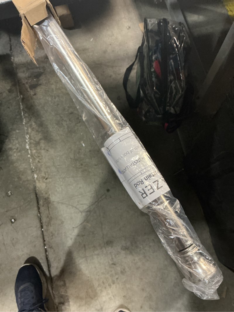 Condition photo showing New/Like New for amazer spring tension shower curtain rod, 42-72 inches rust-resistance tension curtain rod bathroom rod, adjustable shower curtain rod no drill, nickel 42-72 inches nickel