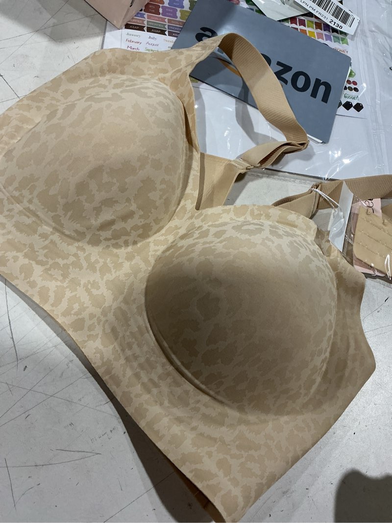 Condition photo showing Good Condition for letsjoli bras for women supportive wireless push up bra full coverage no underwire seamless plus size for older women large leopard skin