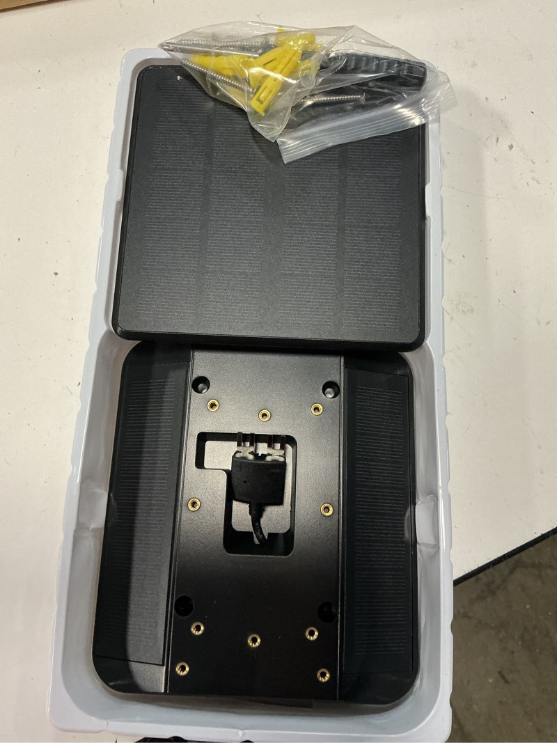 Condition photo showing Good Condition for qibox solar charger compatible with ring video doorbell 4/3/3 plus/battery doorbell plus, waterproof continuously solar panel, adjustable panel 2-prong port only