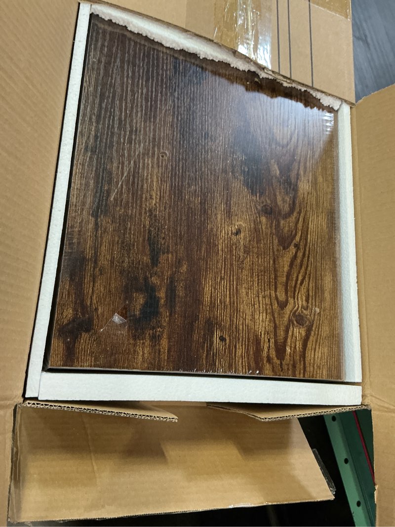 Condition photo showing Good Condition for fun memories floating shelves - 2 pack 12 inch rustic wooden wall shelves - extra deeper & thicker wall mounted storage shelf for living room, kitchen, farmhouse - 36" w x 12" d x 1.8" h - brown rustic brown 36"w x 12"d - 2p