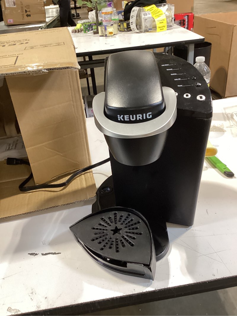 Condition photo showing As Is for keurig k-classic single serve k-cup pod coffee maker, with 3 brew sizes, 48oz removable reservoir, black