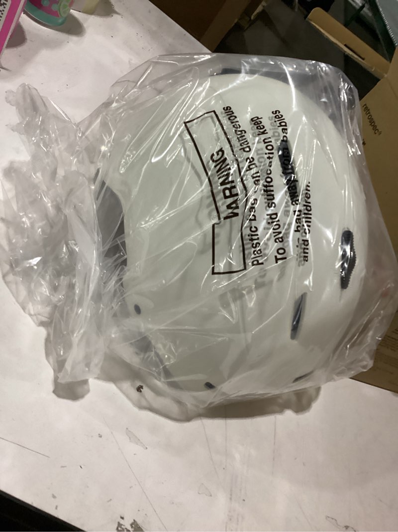 Condition photo showing As Is for Retrospec Zephyr Ski Helmet - Snowboard Helmet for Adults & Youth with Adjustable Fit, 9 Breathable Vents, Removable Washable Earmuffs - Snow Sports Helmet for Men & Women Matte Eggshell Medium