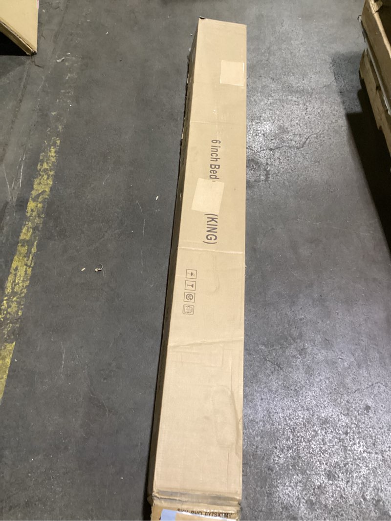 Condition photo showing Good Condition for GAOMON Low Bed Frame King Size, 6 Inch Heavy Duty Metal Platform King Bed Frame with Arch Design, Easy Assembly, Strong Bearing Capacity, Under Bed Storage, No Box Spring Needed - Black 6 Inch Black King