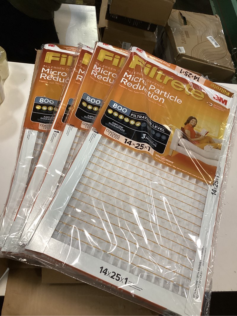 Condition photo showing New/Like New for Filtrete 14x25x1 Air Filter  MPR 1000 MERV 11  Allergen Defense  4 Filters