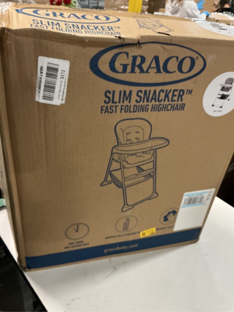 Condition photo showing Good Condition for Graco Slim Snacker High Chair, Ultra Slim, Fast-Folding, Multiple Recline Positions, Comfortable Feeding, Whisk