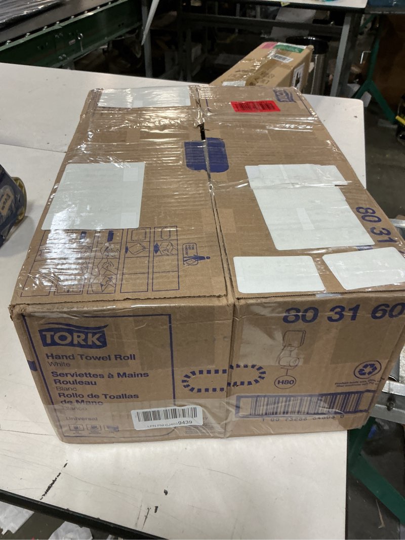 Condition photo showing Good Condition for Tork Hand Towel Roll White H80, Universal, 100% Recycled Fiber, 6 Rolls x 630 ft, 8031600 630 Foot (Pack of 6) White