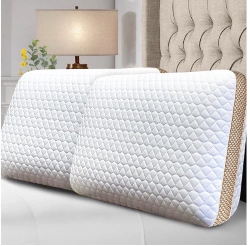 Sweetcrispy Memory Foam 2 Pack, Bed Rest Sleeping Pillows for Adults, Ventilated Lilac Dreamer, Read